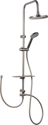 WELLWATER Duschsystem »Faella«, 3 Strahlarten, industrial - silberfarben