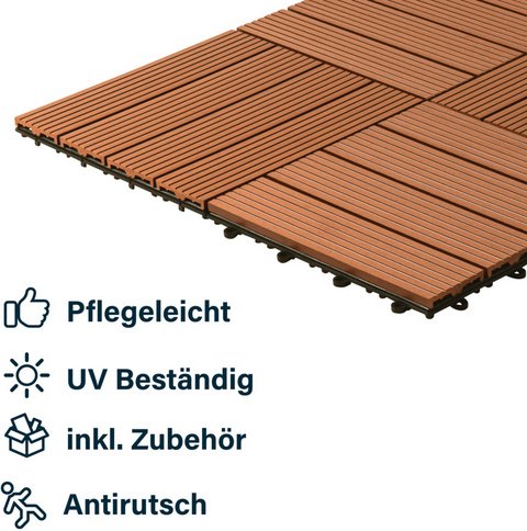 Holzfliesen »BAVARO«, Hellbraun 9 m2