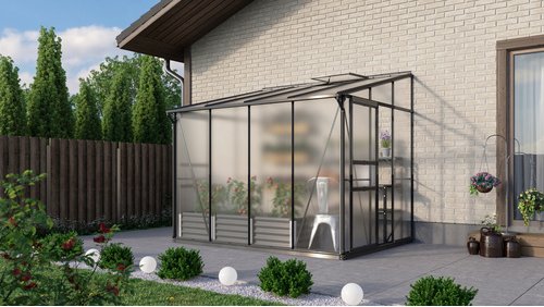 VITAVIA Gewächshaus »Osiris«, 5,2 m², Kunststoff/Aluminium, winterfest - schwarz