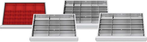 Simplaflex Fächer-Einteilung, BxT: 600 x 450 mm, Metall - bunt