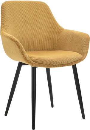 Thumbnail - SalesFever Armstuhl, 2er SetBxH: 64 x 86 cm, Strukturstoff (100% Polyester)/Metall - goldfarben