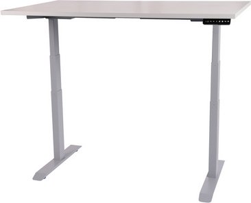 SZAGATO Schreibtisch, Breite: 80 cm, Stahl/Holz - grau