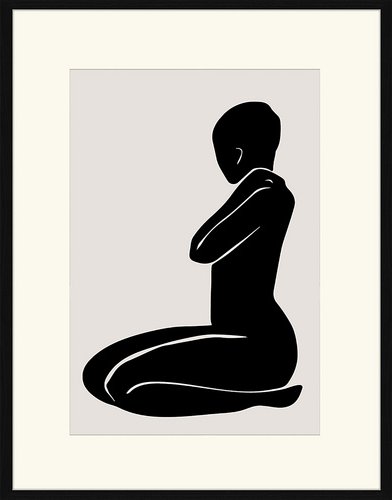 ANY IMAGE Digitaldruck »Ihre Gestalt«, Rahmen: Buchenholz, Schwarz