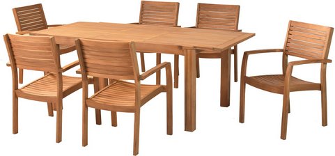 MERXX Gartenmöbel-Diningset »Batavia«, 7 tlg., 6 Sitzplätze, Akazie - braun