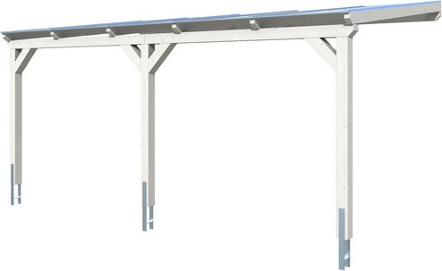 SKANHOLZ Carport »Vogtland«, BxT: 300 x 541 cm, Firsthöhe: 262 cm, farbbehandelt - weiss