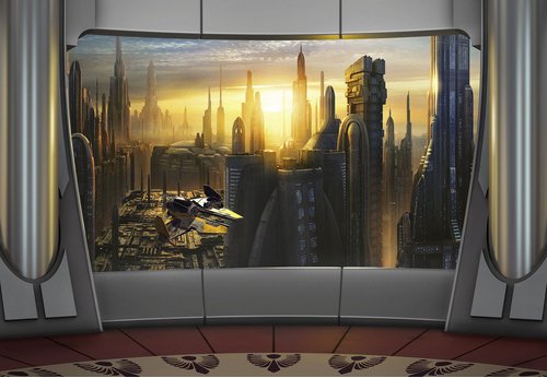 KOMAR Papiertapete »STAR WARS Coruscant View«, Breite 368 cm - bunt