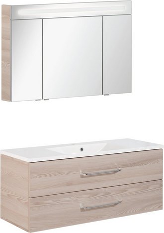 FACKELMANN Waschplatz-Set »B.CLEVER«, 120cm SPS Alaska Esche - braun