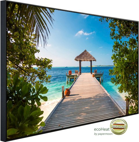 papermoon Infrarotheizung »EcoHeat - Malediven Anlegestelle«, Matt-Effekt - bunt