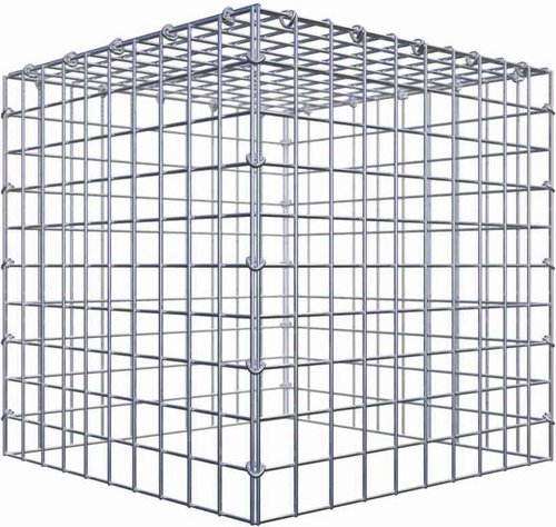 Gabiona Gabione, silbergrau, Maschenweite 5 cm x 5 cm, C-Ring - silberfarben