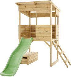 Westmann Spielhaus »Wildnis«, BxHxT: 245 x 205 x 241 cm, Holz, inkl. Rutsche - braun