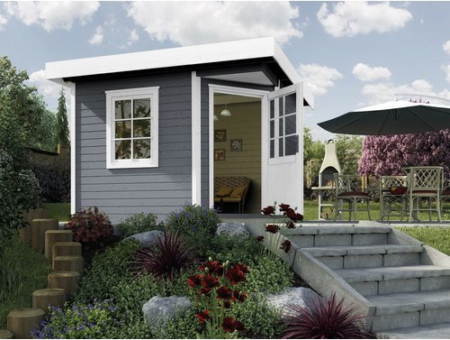 Thumbnail - WEKA Gartenhaus »213 Plus Gr.1«, Holz, BxT: 278 x 238 cm (Außenmaße inkl. Dachüberstand) - grau