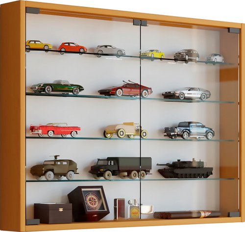 VCM Vitrine »Mandosa L«, BxH: 80 x 60 cm, Holzwerkstoff/Glas - braun