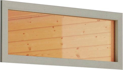 KARIBU Saunafenster, BxHxT: 84 x 84 x 3,8 cm, Rund, Klarglas, elfenbeinweiß, für Wandstärke: 38 mm - weiss