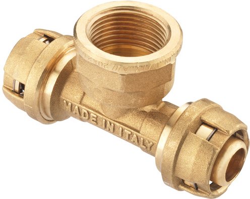 CORNAT T-Stück, 1/2", Messing - goldfarben