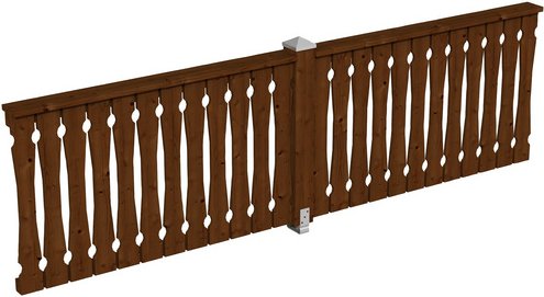 SKANHOLZ Brüstung, B x H: 335 x 96 cm, Holz, Farbe: nussbaum