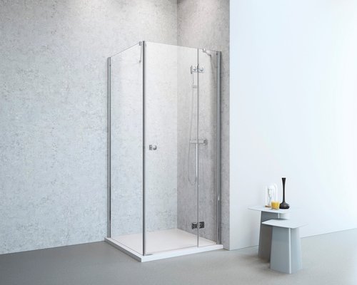 GEO Drehtür, Höhe: 195 cm, edelsilber, Scheibenstärke: 6 mm - silberfarben