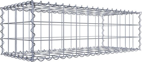 Gabiona Gabione, silbergrau, Maschenweite 10 cm x 10 cm, Spirale - silberfarben