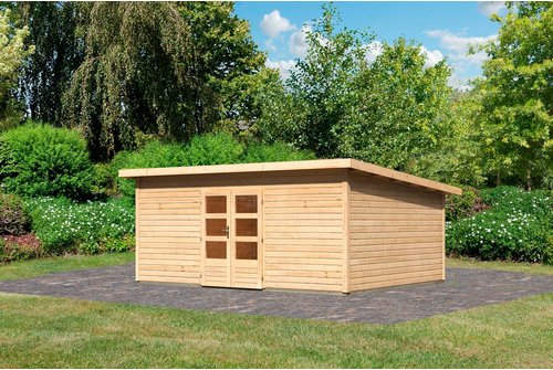 KARIBU Gartenhaus »Northeim 6«, Holz, BxHxT: 490 x 231 x 375 cm (Außenmaße inkl. Dachüberstand) - beige