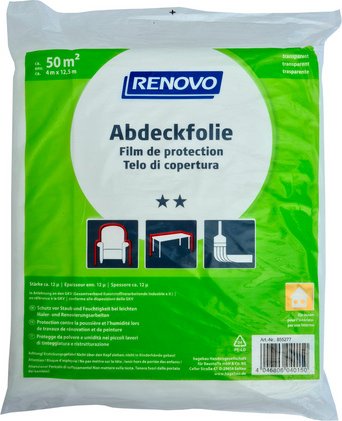 RENOVO Abdeckfolie »Standard Plus«, ca. 12 x 4 m, Stärke: 12 my, transparent