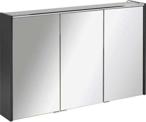 FACKELMANN Spiegelschrank »DENVER«, BxHxT: 110 x 68,3 x 16 cm, 6000 K, kaltweiß, 11W - grau