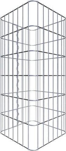 Gabiona Gabionensäule, silbergrau, Maschenweite 5 cm x 10 cm - silberfarben