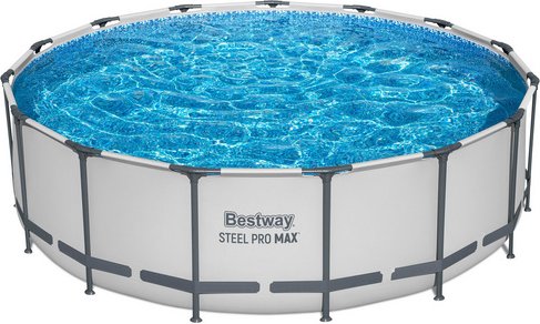 BESTWAY Pool »Steel Pro MAX™«, BxH: 457 x 122 cm, Aufstellbecken, mit Kartuschenfilteranlage - grau