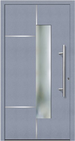 KNOCK Flügelüberdeckende Kunstoff-Haustür »Terra«, grau