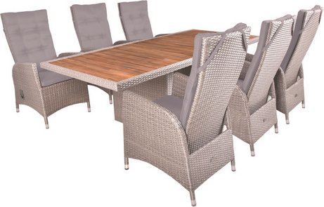 GARDEN PLEASURE Gartenmöbelset »BRAGA«, 6 Sitzplätze, max. Belastung: 110 kg - braun