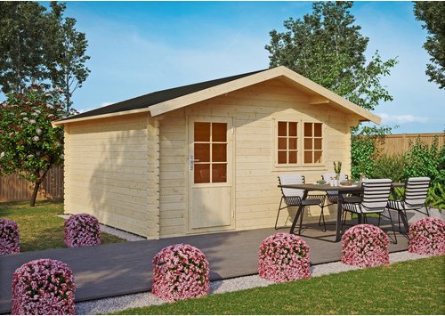 Thumbnail - Gartenhaus »Bologna«, Holz, BxHxT: 456 x 265 x 453 cm (Außenmaß inkl. Dachüberstand) - beige