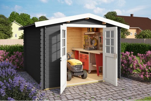 Thumbnail - Mr. GARDENER Gartenhaus »Australien«, Holz, BxHxT: 333 x 222 x 310 cm (Außenmaße) - grau