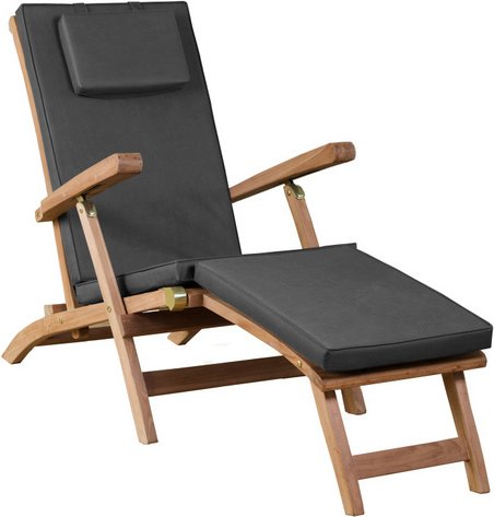 DEVRIES Deckchair »Woodie«, BxH: 57 x 93 cm, Teakholz, inkl. Auflage - braun