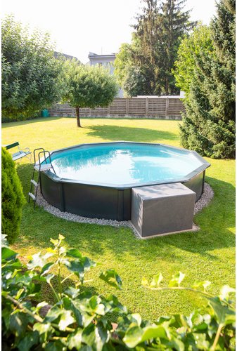STEINBACH Stahlwand-Pool »Nuovo de Luxe II «, ØxH: 460 x 120 cm, Rund, Grau