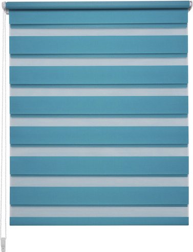 LIEDECO Doppelrollo »Young Colours«, lagoon, Klemmfix, Polyester - blau