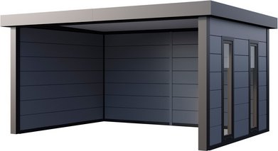 Telluria Pavillon »Singolo«, BxT: 478 x 358 cm (Außenmaß), inkl. Fenster, grau