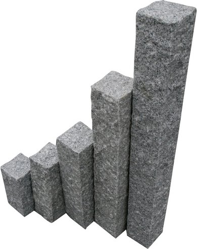 Granitpalisade, BxHxL: 10 x 75 x 10 cm, Granit - grau