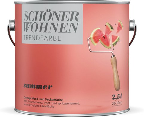 SCHÖNER WOHNEN FARBE Dispersionsfarbe »Trendfarbe«, Jubiläumsedition Summer, matt, 2,5 l - rot