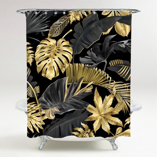 Sanilo Duschvorhang »Golden Leaves«, 180 x 200 cm, Gold - goldfarben