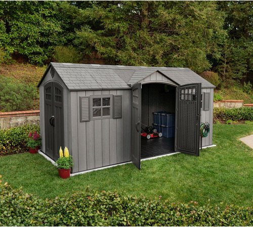 Thumbnail - LIFETIME Gartenhaus »Galaxis«, Kunststoff, BxHxT: 457 x 244 x 244 cm (Außenmaße inkl. Dachüberstand) - grau