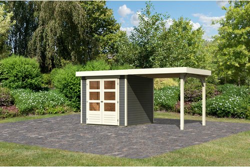 Thumbnail - KARIBU Gartenhaus »Askola«, Holz, BxHxT: 433 x 211 x 217 cm (Außenmaße inkl. Dachüberstand) - grau