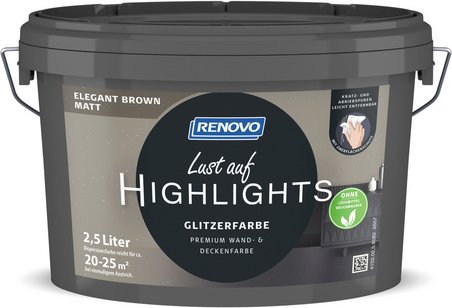 RENOVO Innenfarbe, »Lust auf HIGHLIGHTS«, Elegant Brown, matt, 2,5 l - braun