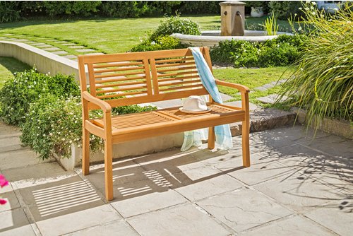 CASAYA Gartenbank »Paolo«, Holz, 2-Sitzer, BxHxT: 119 x 89,5 x 61,5 cm - braun