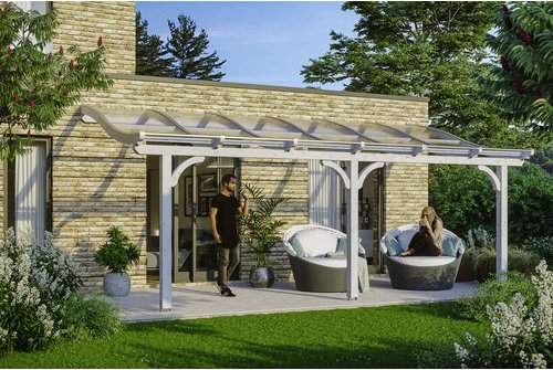 Thumbnail - SKANHOLZ Terrassenüberdachung »Venezia«, Breite: 648 cm, Dach: Polycarbonat (PC), weiß - weiss