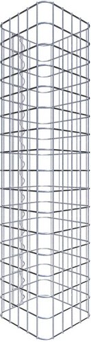 Gabiona Gabionensäule, silbergrau, Maschenweite 5 cm x 5 cm - silberfarben