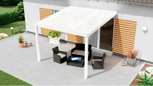 GARDENDREAMS Terrassenüberdachung »Legend«, BxT: 300 x 300 cm, weiß / RAL9016 - weiss