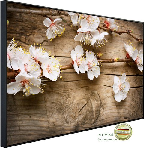 Thumbnail - papermoon Infrarotheizung »EcoHeat - Blumen auf Holz«, Matt-Effekt - bunt