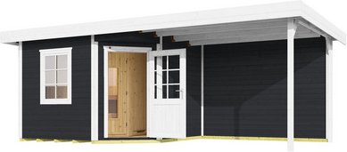 WEKA Saunahaus »Salo 2«, 646x237x338 cm, (BxHxT), ohne Ofen - schwarz