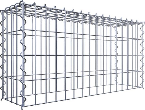 Thumbnail - Gabiona Gabione, silbergrau, Maschenweite 5 cm x 10 cm, Spirale - silberfarben