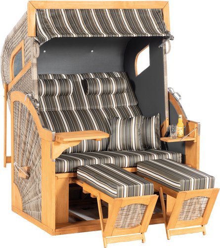 SUNNY SMART Strandkorb, höhenverstellbar, LxBxH: 90x135x160 cm, braun