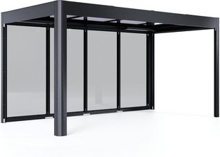 SunElements Pergola »SunCover«, Modern 4.2, (BxH): 443 cm x 229 cm, Wandstärke: 6 m, Acrylglas getönt - schwarz