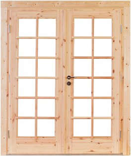 WOLFF FINNHAUS Doppeltür »Lars XL «, Leimholz, naturbelassen, für Gartenhäuser - braun